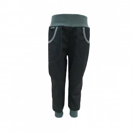 Dan-de-lion softshellové kalhoty letní - černé s šedým úpletem