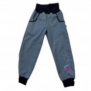 Softshellové kalhoty zimní - šedé srdce