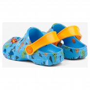 Coqui dětské boty do vody 8701 lt.blue/lt.orange Dino+amulet Little Frog