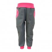 Dan-de-lion softshellové kalhoty zimní- šedé s růžovou