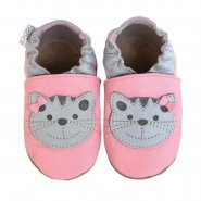 baBice shoes capáčky kožené růžová kočka