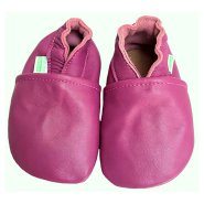 Hopi Hop capáčky kožené Barefoot Malina