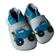 Hopi Hop capáčky kožené Barefoot Truck na šedé