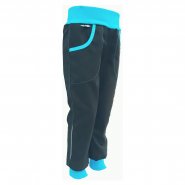 Dan-de-lion letní softshellové kalhoty černé s modrým nápletem