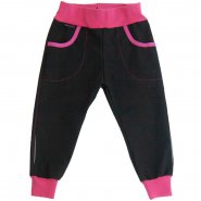 Dan-de-lion softshellové kalhoty zimní - černé s růžovou