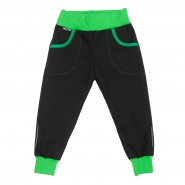 Dan-de-lion softshellové kalhoty letní - černé se zelenou
