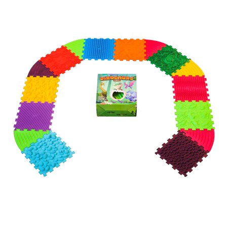 Ortek masážní ortopedická podložka Dinosauři Puzzle 9 prvků + 6 trojúhelníků