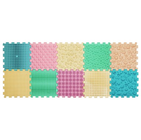 Ortek masážní podložka Puzzle Mix Pastel 10 prvků