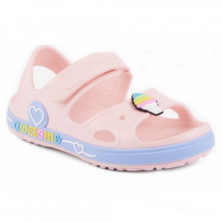 Coqui dětské boty do vody 8861 candy pink/candy blue Rainbow+amulet Yogi