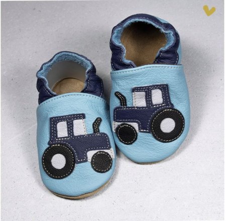 baBice shoes capáčky kožené modrá traktor