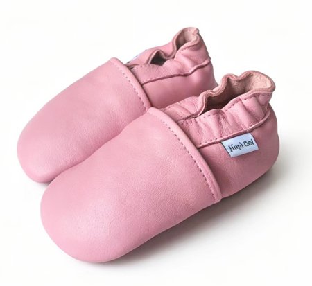 Hopi Hop pZ26 Capáčky kožené Anti-Slip růžové