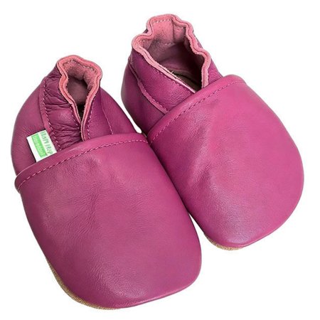 Hopi Hop capáčky kožené Barefoot Malina