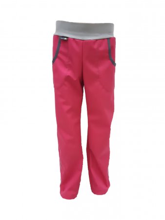 Dan-de-lion letní softshellové kalhoty růžové, šedý náplet