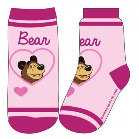 Disney dětské licenční ponožky Máša a medvěd růžová